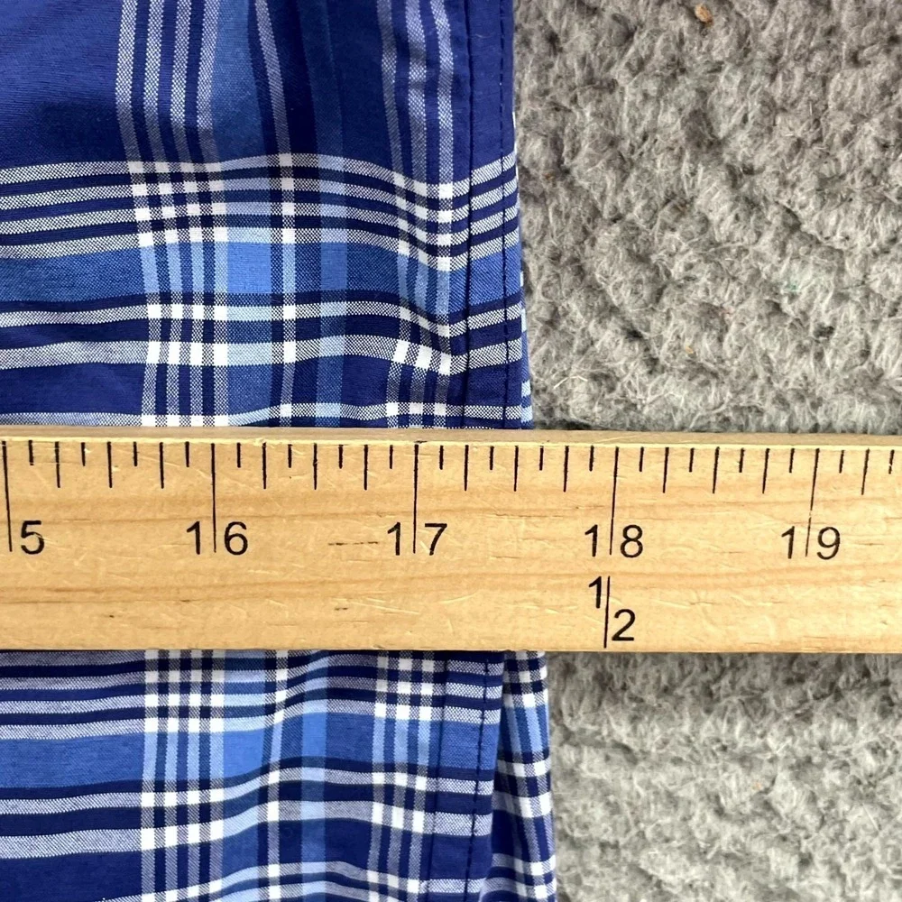 Ralph Lauren Performance Shirt Boys Medium 10-12 Blue Plaid Button Down‎ Rodeo